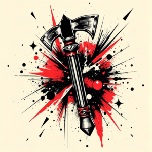 Trash Polka Tomahawk Tattoo