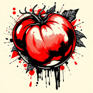 Trash Polka Tomato Tattoo