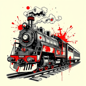 Trash Polka Train Tattoo