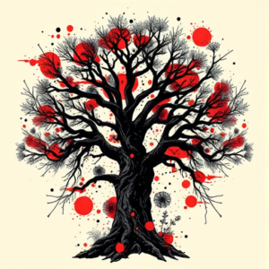 Trash Polka Tree Tattoo