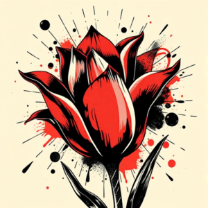 Trash Polka Tulip Tattoo