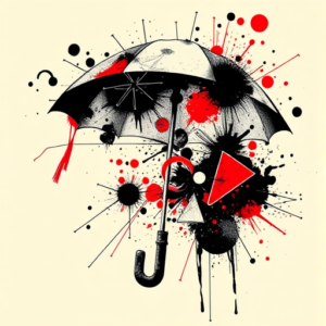 Trash Polka Umbrella Tattoo