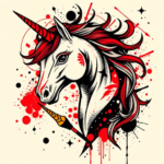 Trash Polka Unicorn Tattoo