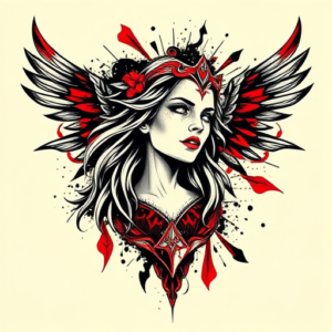 Trash Polka Valkyrie Tattoo