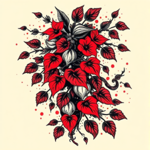 Trash Polka Vine Tattoo