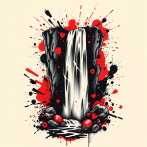 Trash Polka Waterfall Tattoo