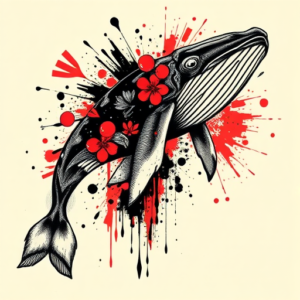 Trash Polka Whale Tattoo