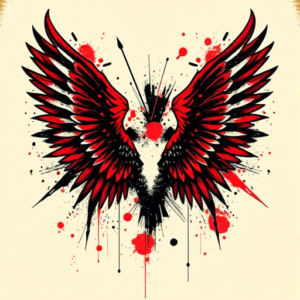 Trash Polka Wings Tattoo