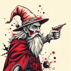 Trash Polka Wizard Tattoo