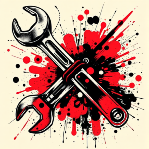 Trash Polka Wrench Tattoo