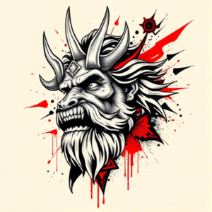 Trash Polka Zeus Tattoo