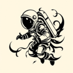 Tribal Astronaut Tattoo