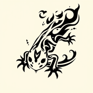 Tribal Axolotl Tattoo