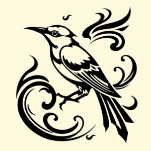 Tribal Bluebird Tattoo