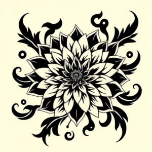 Tribal Chrysanthemum Tattoo