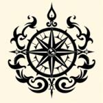 Tribal Compass Tattoo