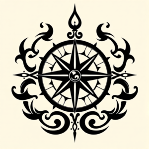 Tribal Compass Tattoo