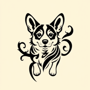 Tribal Corgi Tattoo