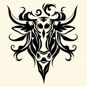 Tribal Cow Tattoo