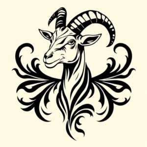 Tribal Goat Tattoo