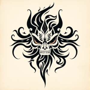 Tribal Hannya Tattoo