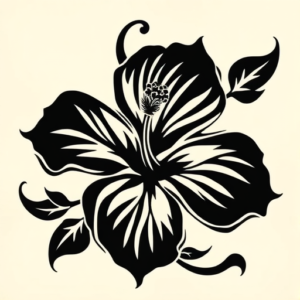 Tribal Hibiscus Tattoo