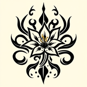 Tribal Honeysuckle Tattoo