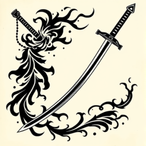 Tribal Katana Tattoo