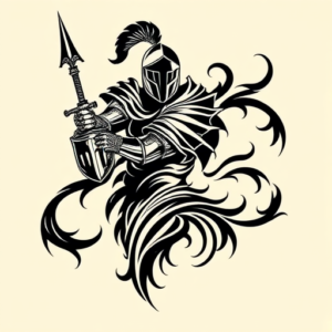 Tribal Knight Tattoo