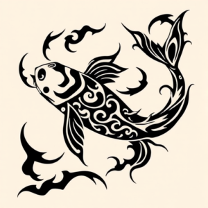 Tribal Koi Tattoo