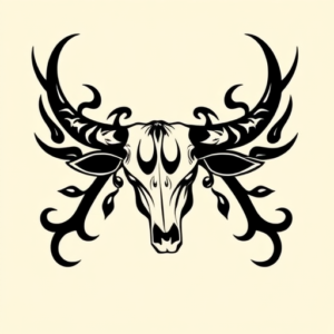 Tribal Longhorn Tattoo