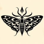 Tribal Moth Tattoo