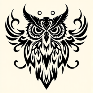 Tribal Owl Tattoo