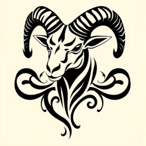 Tribal Ram Tattoo