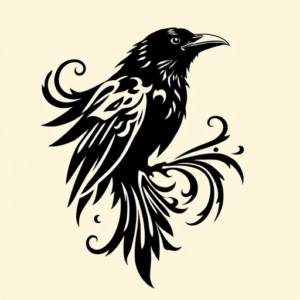 Tribal Raven Tattoo