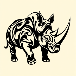 Tribal Rhino Tattoo