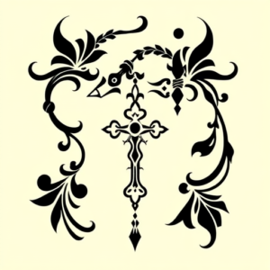 Tribal Rosary Tattoo