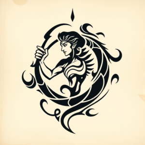 Tribal Saturn Tattoo