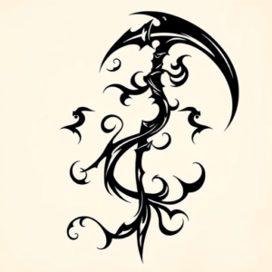 Tribal Scythe Tattoo