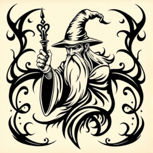 Tribal Wizard Tattoo