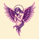 Vaporwave Angel Tattoo