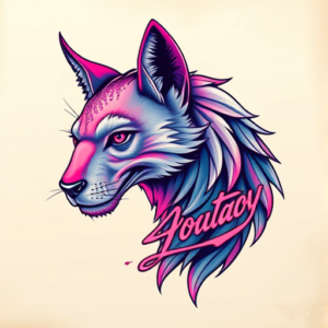 Vaporwave Animal Tattoo