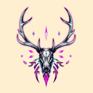Vaporwave Antler Tattoo