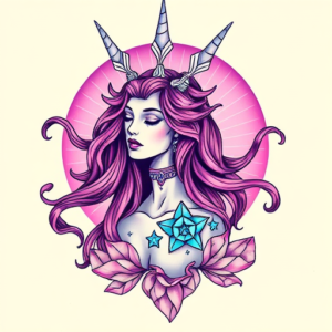 Vaporwave Aquarius Tattoo