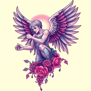 Vaporwave Archangel Tattoo
