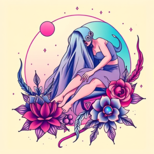 Vaporwave Atomic Tattoo