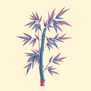 Vaporwave Bamboo Tattoo