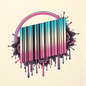 Vaporwave Barcode Tattoo