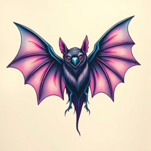 Vaporwave Bat Tattoo