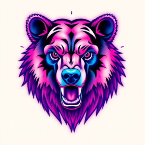 Vaporwave Bear Tattoo